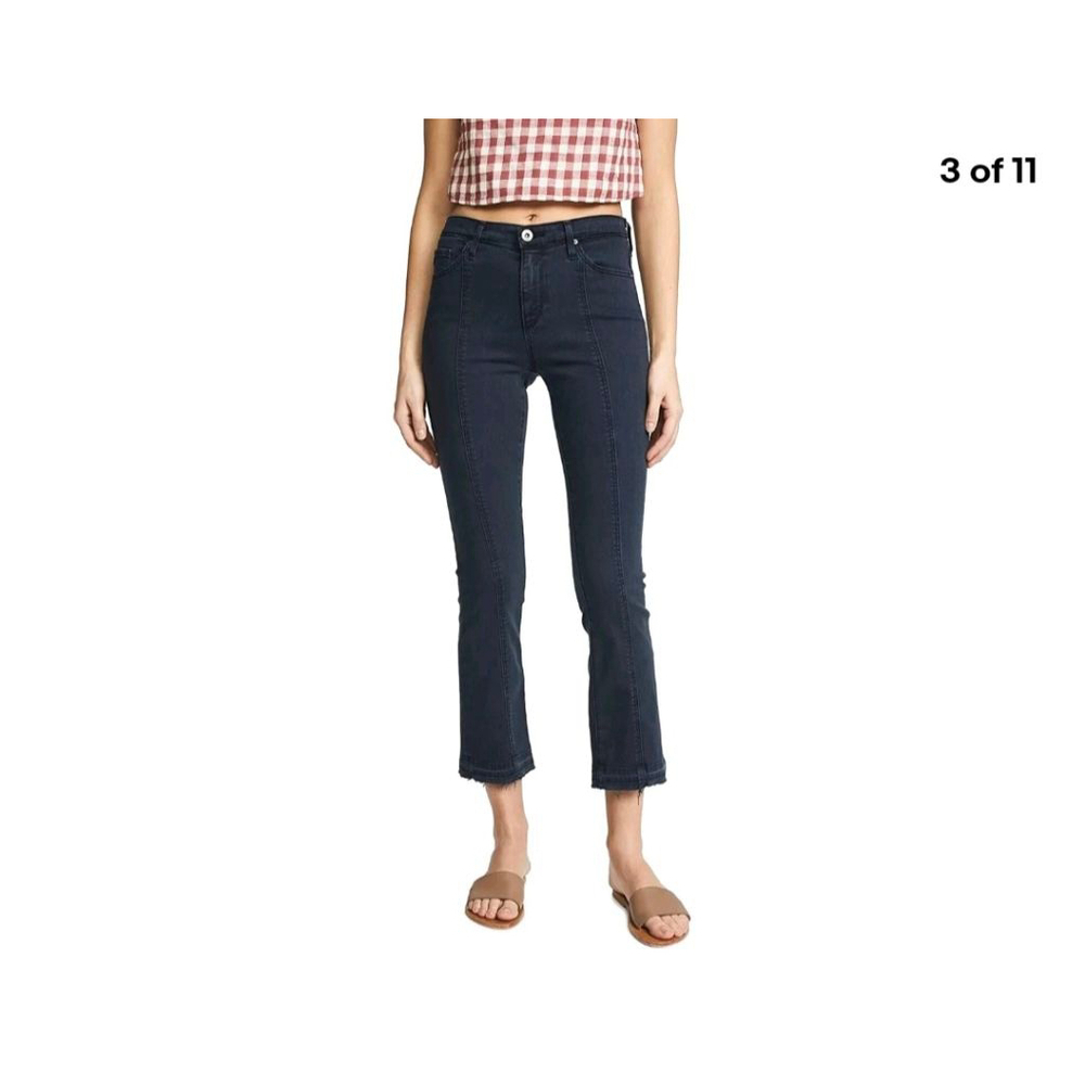 AG Adriano Goldschmied Jodi Crop Jean High-rise Slim Flare Stretch Blue Women 29
